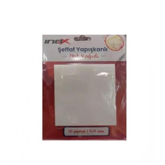İnox Yapışkanlı Not Kağıdı Şeffaf 75X75Mm 50 Yaprak - 2 adet