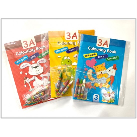 Genel 3A Boyama Kitabı Seti Pastel Boya Hediyeli 1 adet