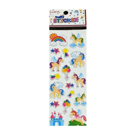 Ticon Puffy Sticker Unicorn - 3 adet