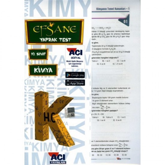 Efsane 10.Sınıf Kimya Çek Kopar Yaprak Test