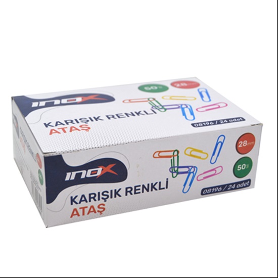 İnox Renkli Ataş 28Mm 50 li - 3 kutu