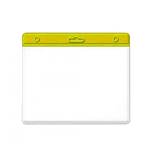 Sarff Kart Kabı Şeffaf 7.5X9.5 Sarı Şerit Yatay - 10 adet