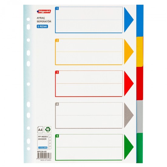 Bigpoint PP Seperatör 5 Renkli 3 adet
