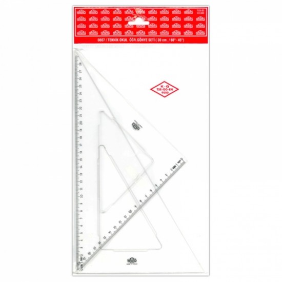 Hatas Gönye Seti 30Cm 60-45 Derece