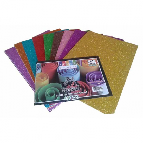 Südor Simli Yapışkanlı Eva A4 10 Renk