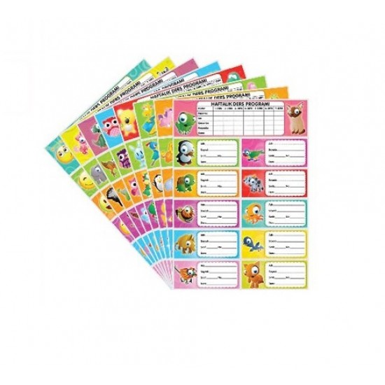 Seven Okul Etiketi 3Lü Farklı Modeller - 3 paket