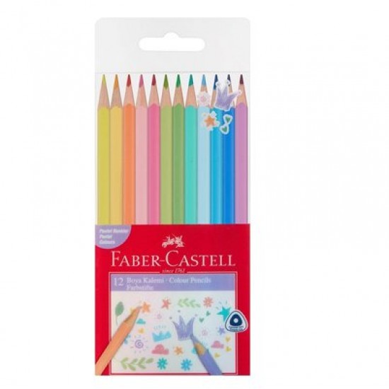 Faber Castell Kuru Boya Kalemi Pastel Renkler 12Li