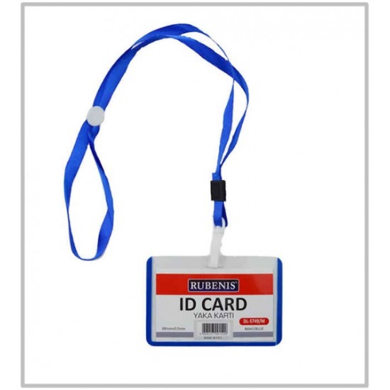 Rubenis İpli Yaka Kartı Mavi - 3 adet