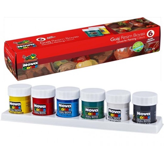 Nova Color Guaj Boya Şişe 6Lı