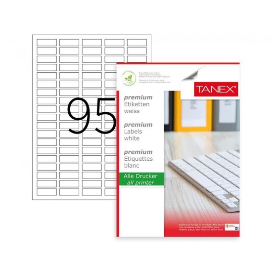 Tanex Etiket 30X12 100Lü Tw-2095 Lazer Etiket