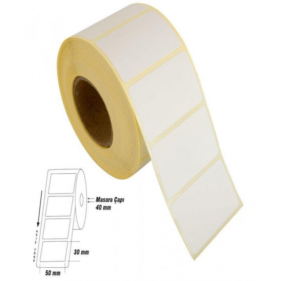 Tanex Termal Etiket Rulo 50X30Mm 1000Li