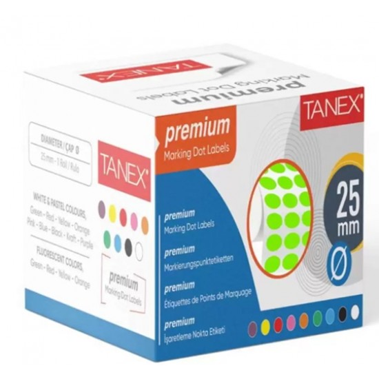 Tanex Nokta Etiket 25Mm 2500Li Yeşil