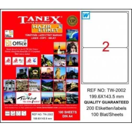 Tanex Etiket 199,6X143,5mm A4 100 sayfa