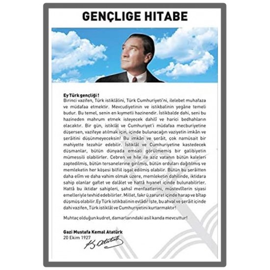 Gençliğe Hitabe Çıkartma 5 adet 13X18