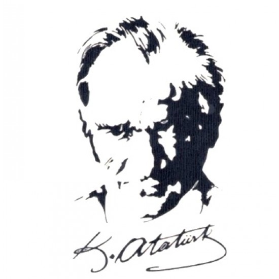 Svn Ata Silüet Sticker A5 Beyaz