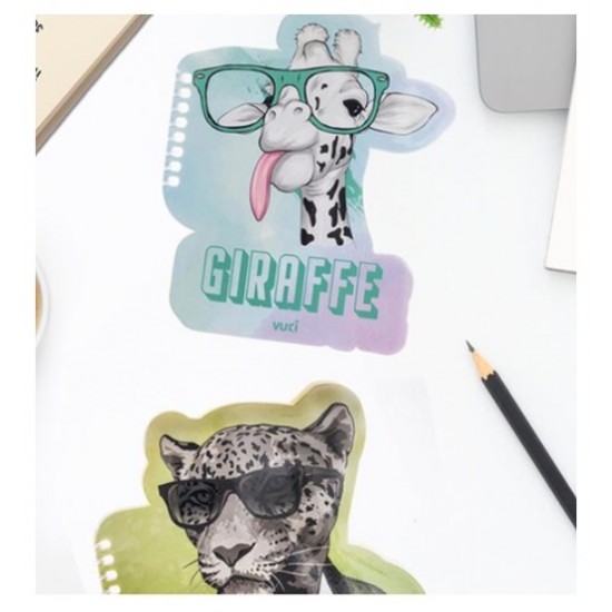 Vuki Şekilli Spiralli Not Defteri (Kaplan-Zürafa) - 1adet