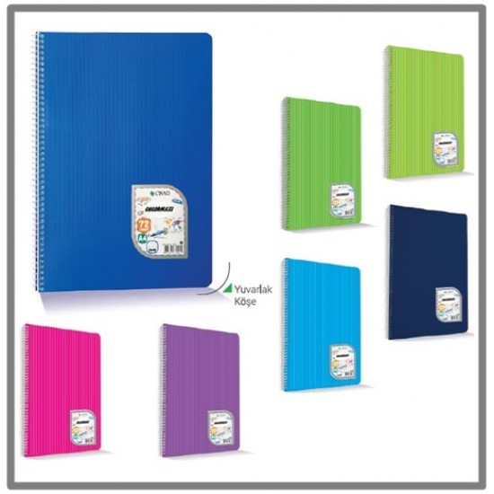 Çınar 96 Yaprak Çizgili A4 Defter Spiralli Pp Kapak