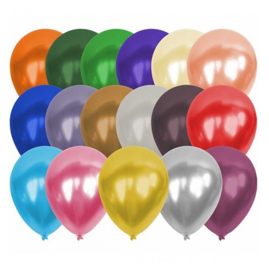 Metalik Tek Renk Balon - 10 adet