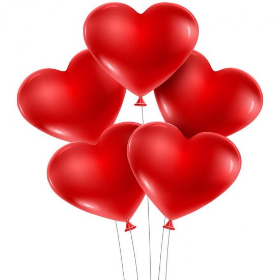 Helıum Kalp Balon Baskılı 100'Lü