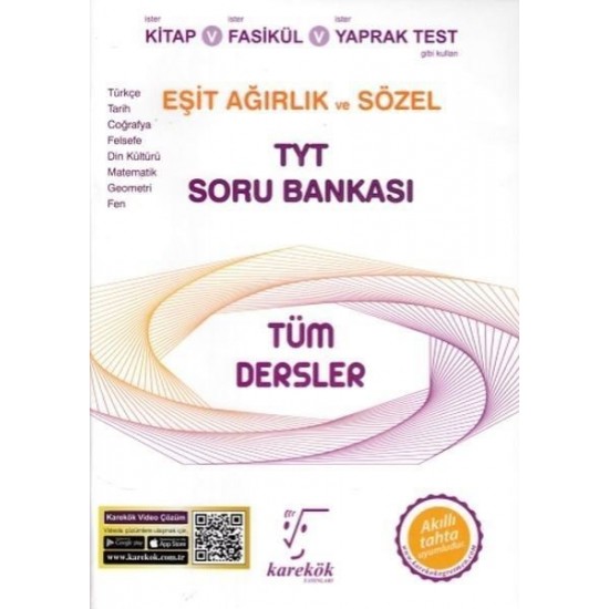 Karekök Tyt Eşit Ağırlık Ve Sözel Tüm Dersler Soru Bankası